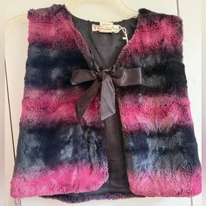 Teela Burgundy Faux Fur Vest, 12, MSRP $60
